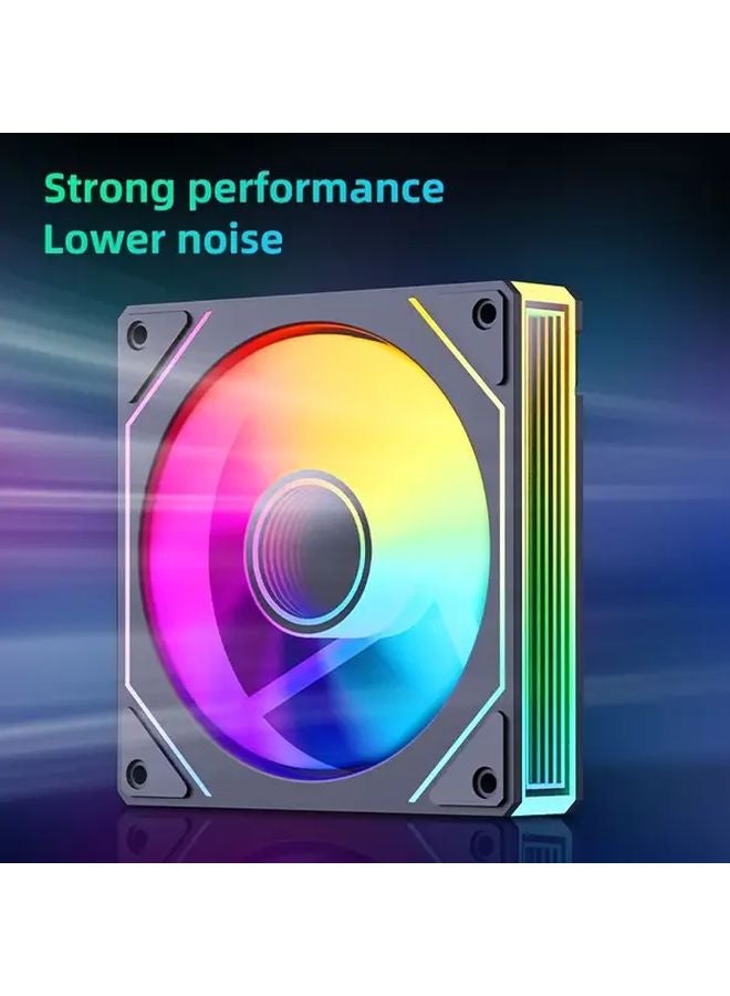 Xuanfengxia Magic Space Prism 7MAX ARGB مروحة تبريد الكمبيوتر 3 حزمة أسود تحكم إيجابي في درجة الحرارة هادئة - Image 4